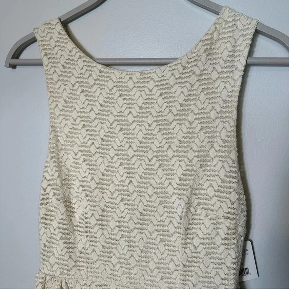 Free People Poppy Lace Mini Dress NWT Tea Cream Size Medium Lined Pockets Nylon - Picture 4 of 12